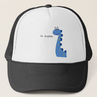 Boné Dinossauro Azul Fofo - Nome Personalizado Sophia
