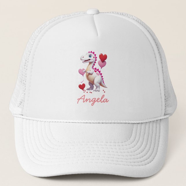 Boné Dinossauro branco de Dia de os namorados (Frente)