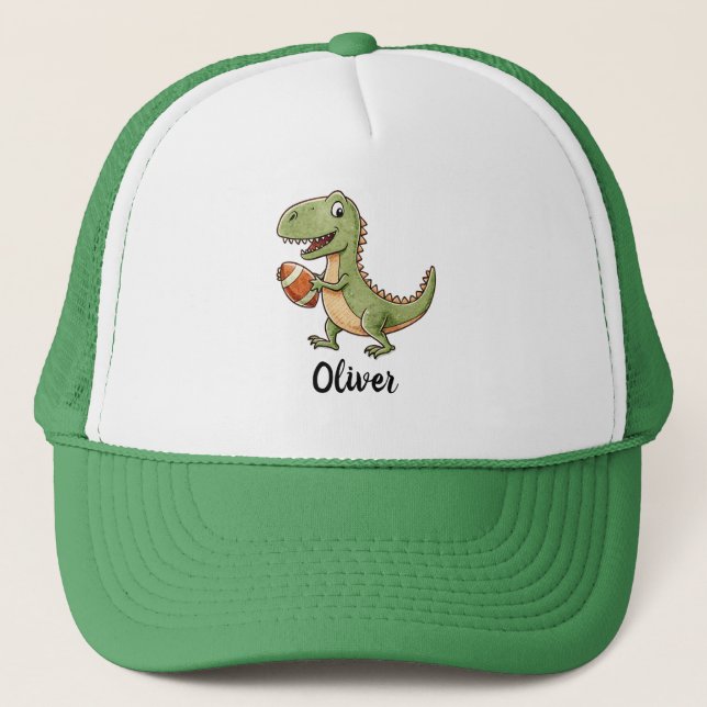 Boné Dinossauro Fofo Jogando Futebol (Frente)