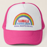 Boné Direitos LGBTQ do Arco-Íris 2024<br><div class="desc">Vote em Kamala Harris em 2024. Um belo chapéu político-arco-íris para eleitores democratas LGBTQ na América. Ordene esta design eleitoral com a mensagem LGBT para direitos iguais para todos.</div>