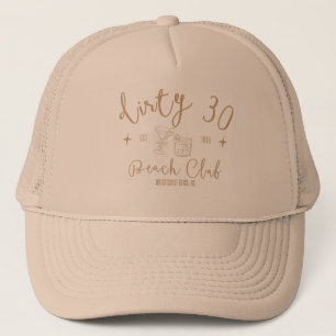 Boné Dirty 30 Beach Club - Tan Text