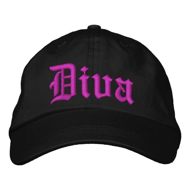 Boné Diva Preto Com Chapéu Quente-Rosa (Frente)