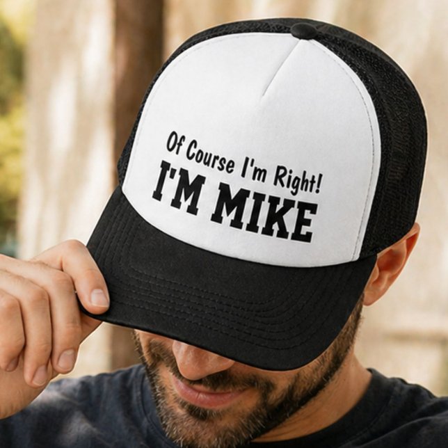 Boné Divertido Personalizado Mike Nome Claro Que Estou  (Criador carregado)