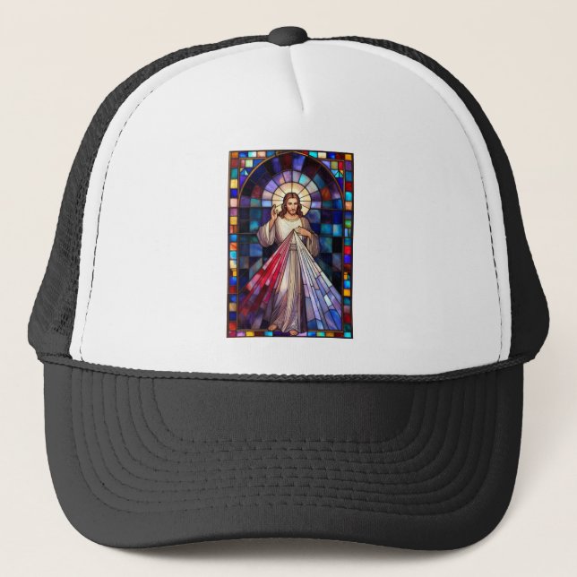 Boné Divine Mercy Jesus Trucker Hat (Frente)