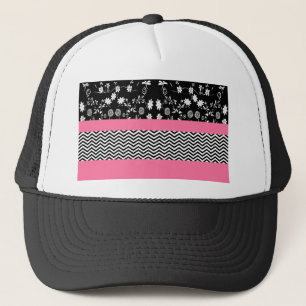 Boné divisa floral rosa