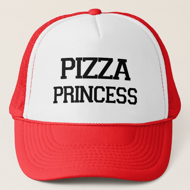 Boné Dizer engraçado do foodie da princesa da pizza (Frente)