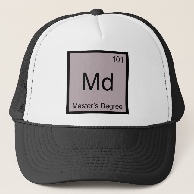 Boné DM - T do símbolo do elemento da química do grau (Frente)