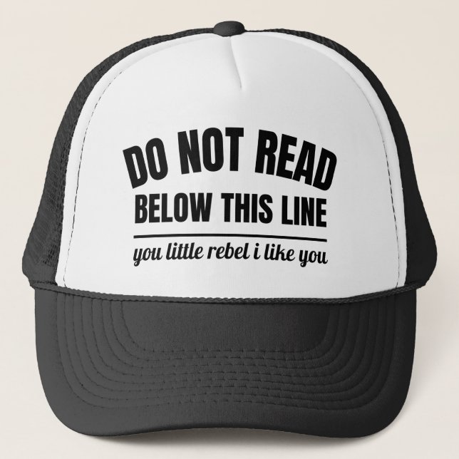 Boné Do Not Read - Funny Trucker Hat Baseball Cap (Frente)