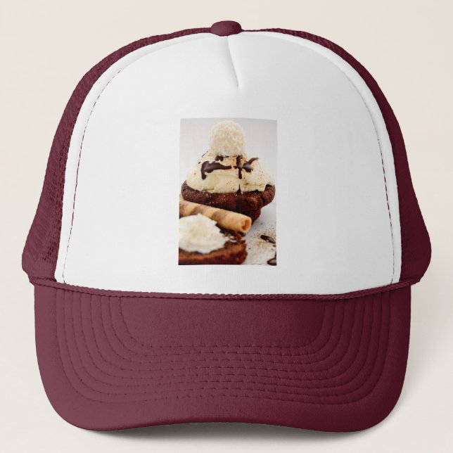 Boné Doces de Cupcake Festa de Sobremesa Chocolates Art (Frente)