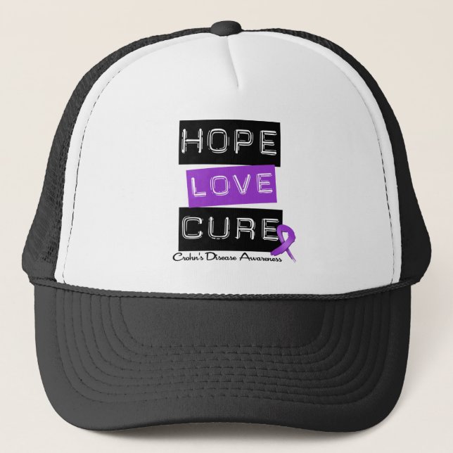 Boné Doença de Crohn Esperança Amor Cura (Frente)