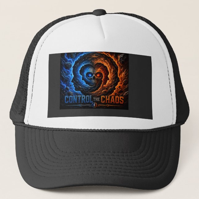 Boné Domine o Caos Controle a Espiral Camiseta – 3D (Frente)