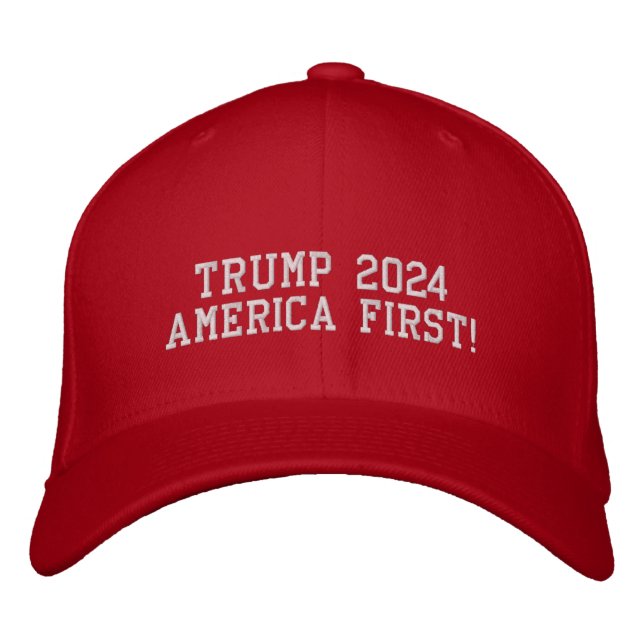 Boné Donald Trump 2024 America First Red Hat (Frente)