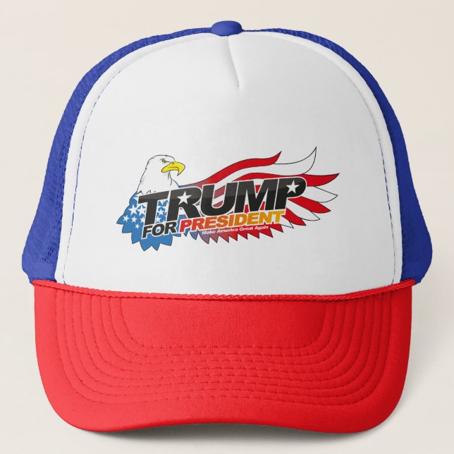 Boné Donald Trump Para O Presidente Trucker Hat (Frente)