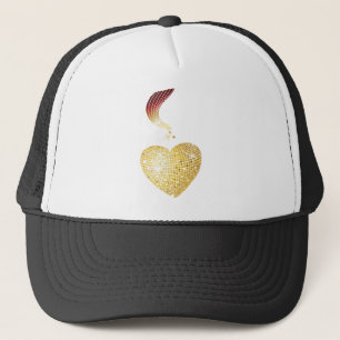 Boné Dourado Coração da Bola Disco