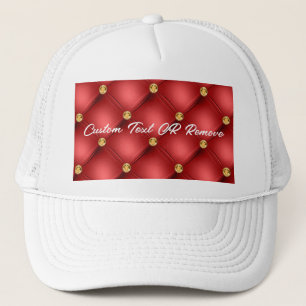 Boné Dourado Vermelho Diamante Vermelho Couve Tufada Se