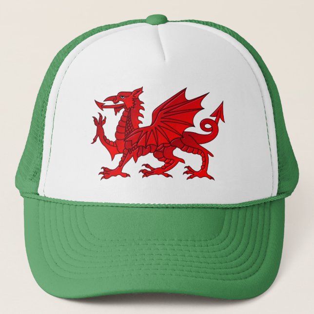 Boné Dragão galês com efeito bisel (Frente)