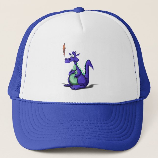 Boné Dragão Roxo Preocupado Cartoon (Frente)