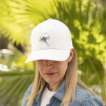 Boné Dragonfly Colorida personalizável<br><div class="desc">pintura aquosa de uma bela libélula colorida, segurando-a num galho sobre fundo branco</div>