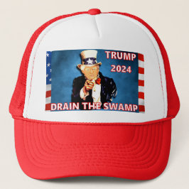 Boné Drain The Swamp Donald Trump 2024 Hat