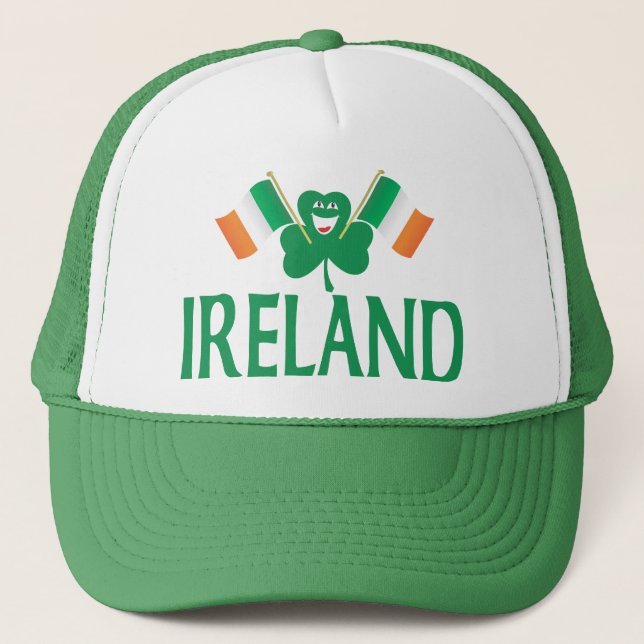 Boné Duas bandeiras de Ireland (Frente)