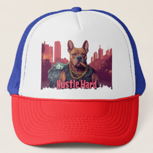 Boné Duro de Hustle - Cachorro Pitbull com Dinheiro e C