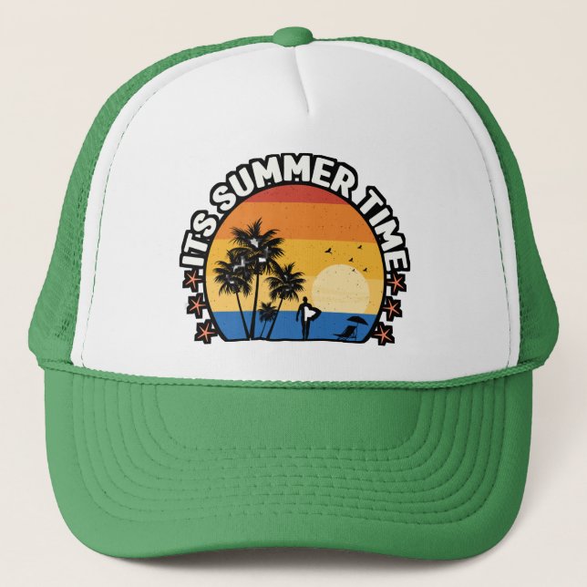 Boné É Design de Pôr do Sol Tropical de Verão (Frente)