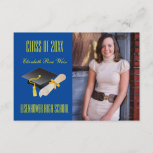 Boné e Diploma Azul - Anúncio de Graduação 3x5