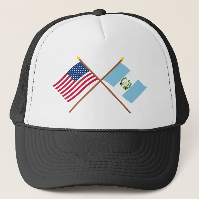 Boné E.U. e bandeiras cruzadas Guatemala (Frente)