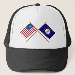 Boné E.U. e bandeiras cruzadas Kentucky