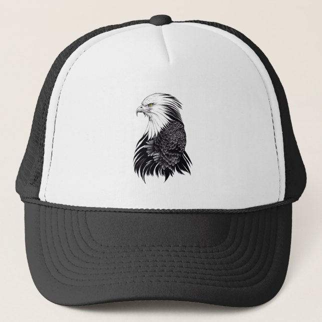 Boné Eagle Wild Animal Nature Illustration Art Tatuagem (Frente)