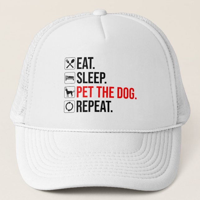 Boné Eat. Sleep. Pet The Dog. Repeat (Frente)