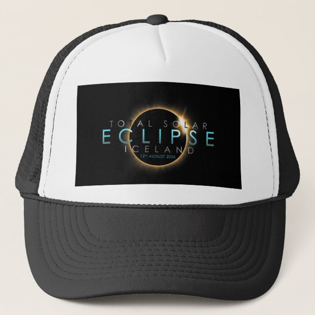 Boné Eclipse Total do Sol 12 de Agosto de 2026 – Islând (Frente)