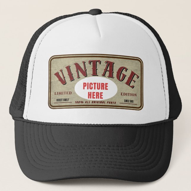 BONÉ EDIÇÃO LIMITADA PERSONALIZADA FOTO VINTAGE (Frente)