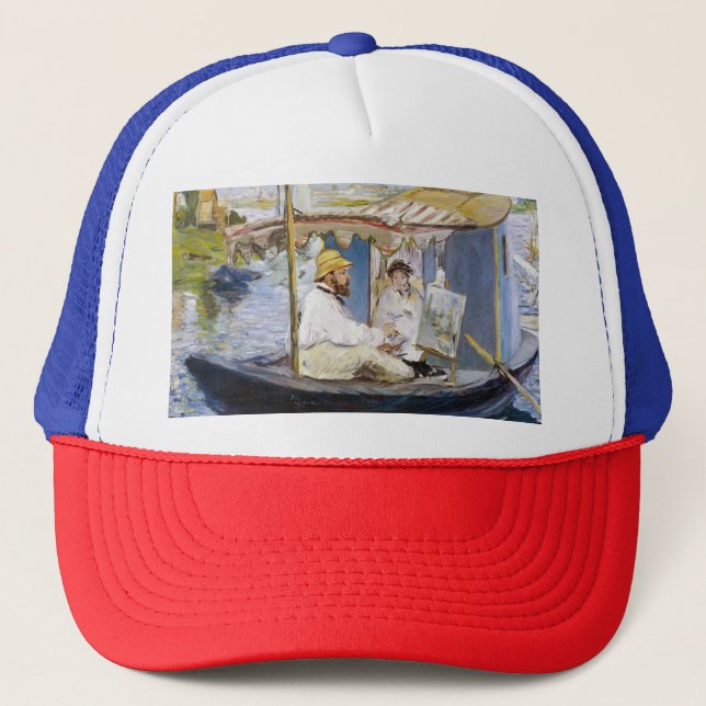 Boné Edouard Manet - Monet em seu barco estúdio (Frente)