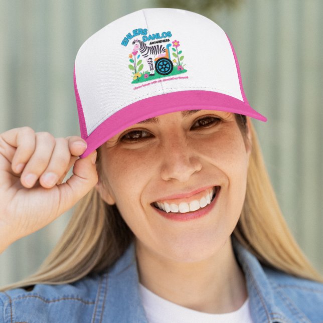 Boné EDS Consciência Zebra Hat (Spread EDS awareness with this zebra, "I have issues with my connective tissues" trucker hat! )