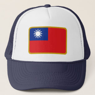 Boné Efeito bordado de bandeira de Taiwan