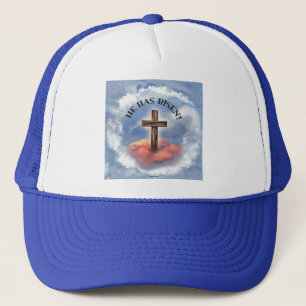 Boné Ele Ressuscitou Cruz Áspera Com Nuvens