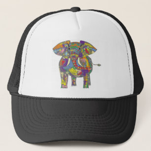 Boné Elefante do arco-íris, design colorido, para