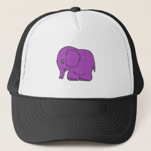 Boné Elefante roxo com ponto cruzado engraçado
