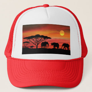 Boné Elefantes-e-Pôr-do-Sol-