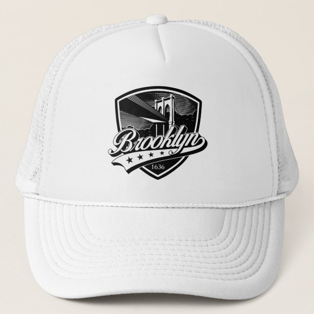Boné Elegante Escudo do Brooklyn e Design Swoosh (Frente)