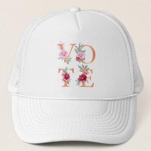 Boné Elegante Flor de Pêssego Feminino Vá Votar