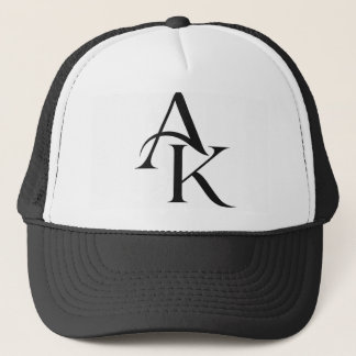 Boné Elegante Monograma AK Preto e Branco