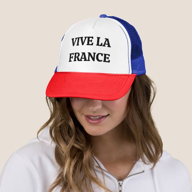 Boné Elegante Vive la France com bandeira nacional (In Situ)