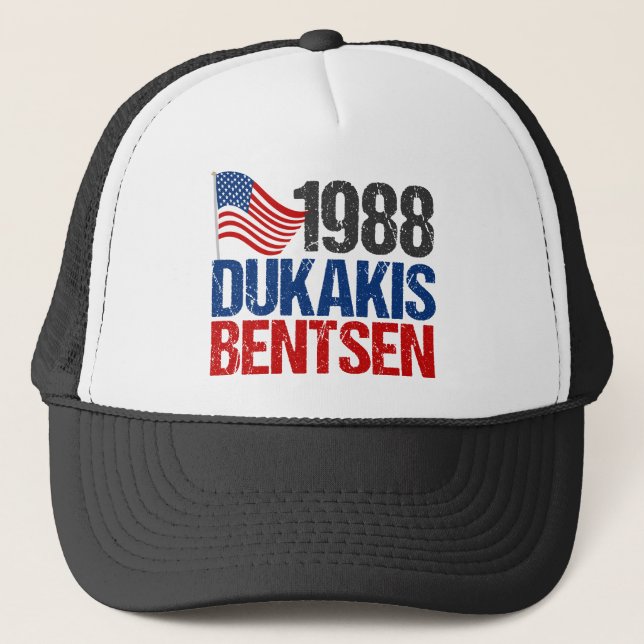 Boné Eleição Vintage de Dukakis Bentsen, 1988 (Frente)