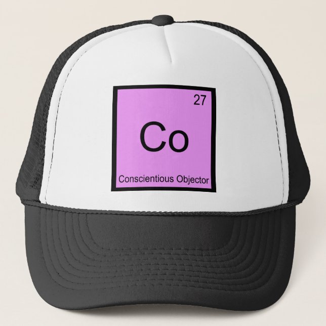 Boné Elemento de Química do Objetor Co - Conscientista (Frente)