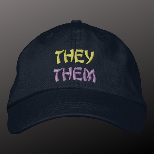Boné Eles/Eles declaram o chapéu bordado não binário (Criador carregado)