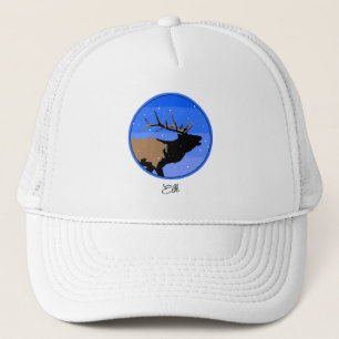 Boné Elk Bugling no inverno - Arte original sobre a vid