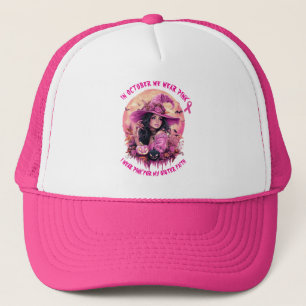 Boné Em outubro Vestimos Bruxa Rosa De Halloween
