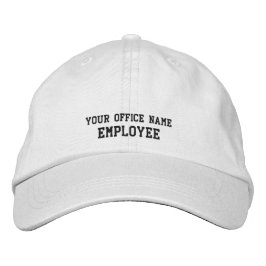 Boné Embroidered Custom Staff Hat White Uniform Design